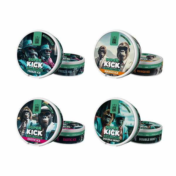 Aroma King Super Kick NoNic 25mg Medium Strength Nicotine Pouches