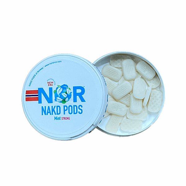 NOR Strong NAKD Pods Mint 14mg Low Strength Nicotine Pouches